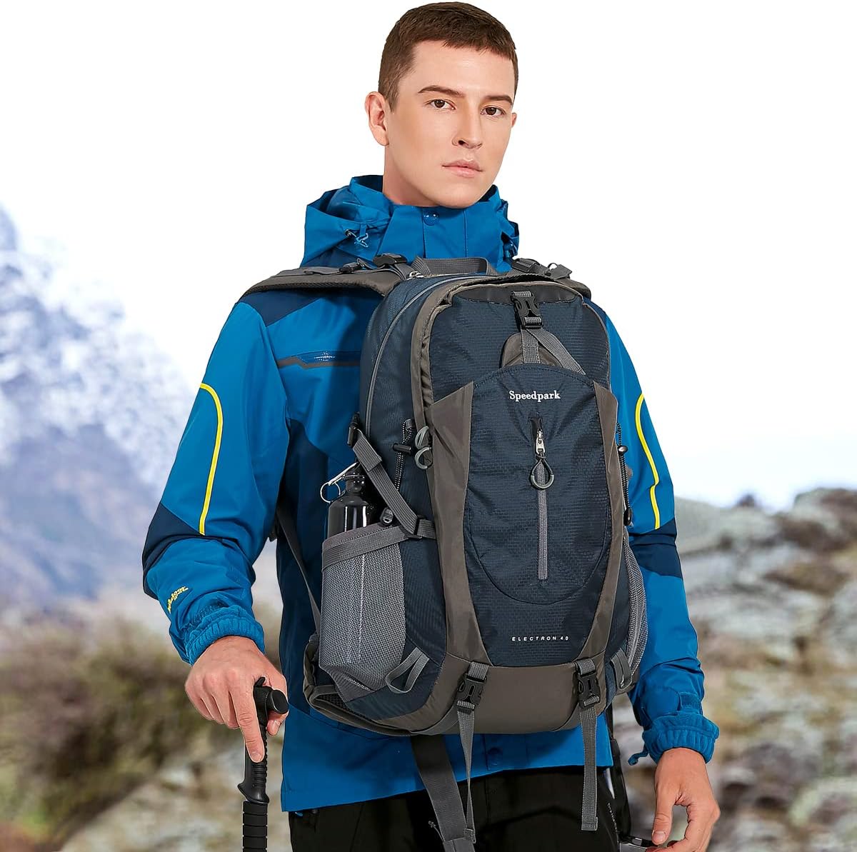 SPEEDPARK 40L Hiking Backpack, Lightweight Camping Daypack with Rain Cover - Image 2