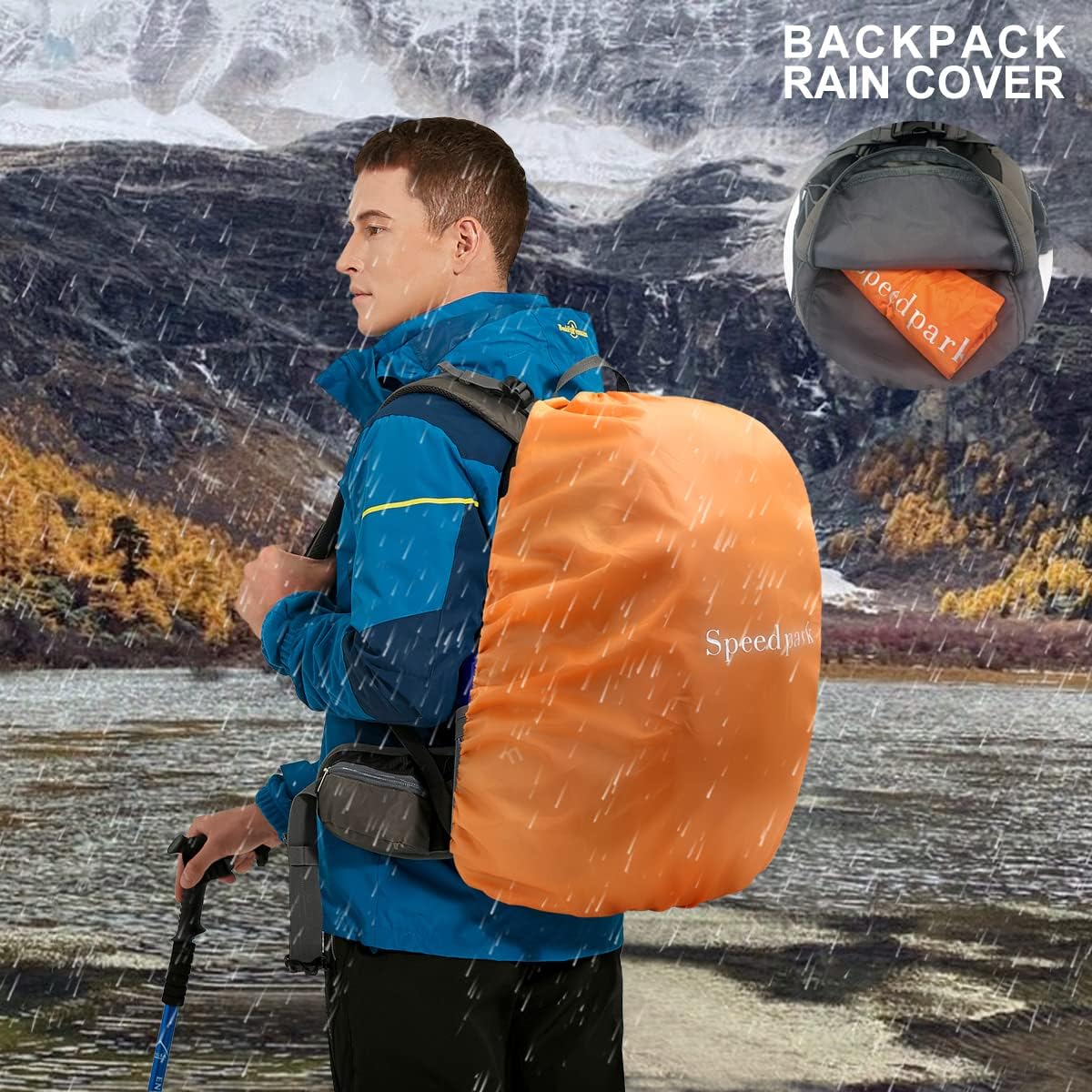 SPEEDPARK 40L Hiking Backpack, Lightweight Camping Daypack with Rain Cover - Image 6