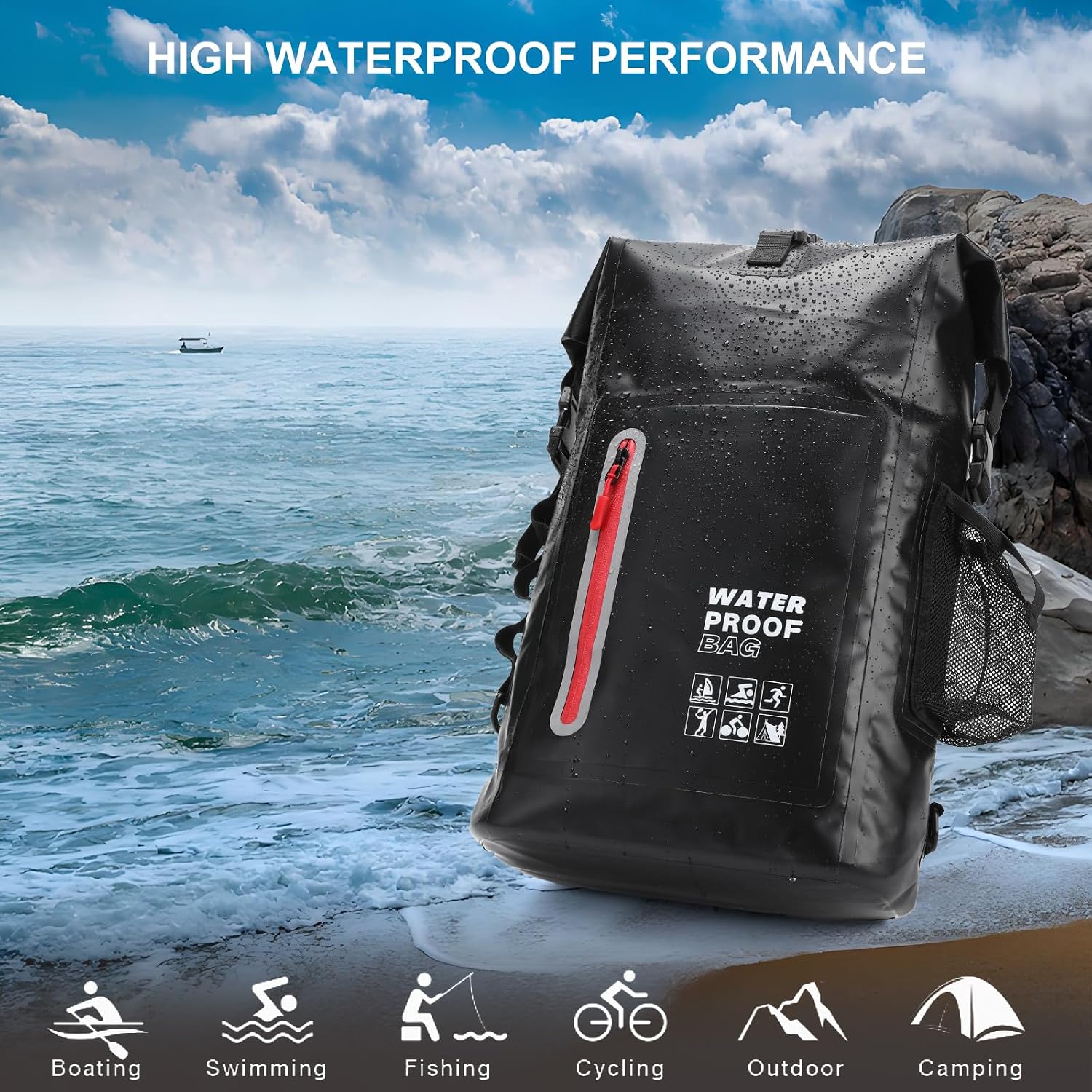 Waterproof Backpack, Waterproof Backpack That Can Float, Suitable for Kayaking And Beach Activities, Outdoor Moisture-Proof Bag - Image 2