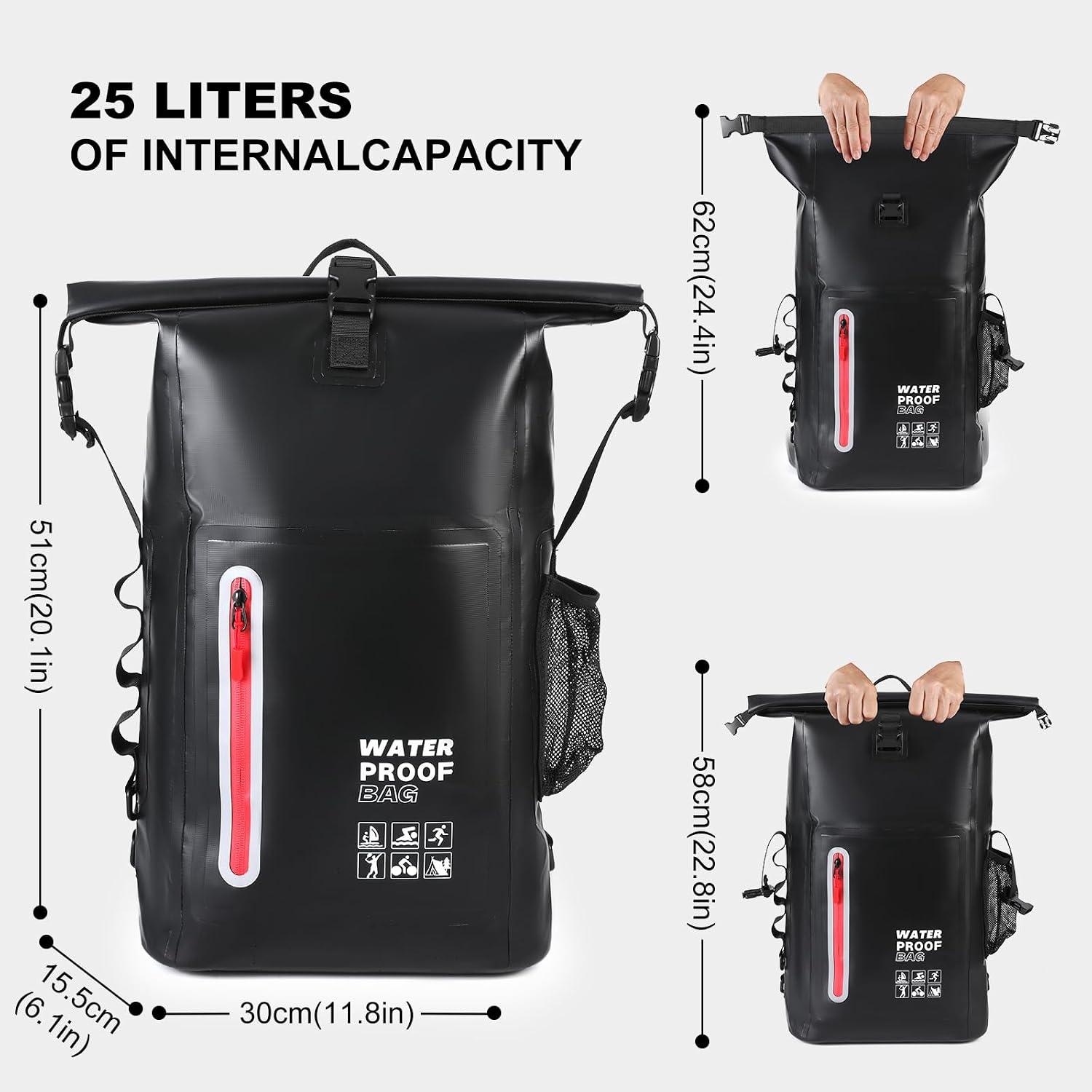 Waterproof Backpack, Waterproof Backpack That Can Float, Suitable for Kayaking And Beach Activities, Outdoor Moisture-Proof Bag - Image 6