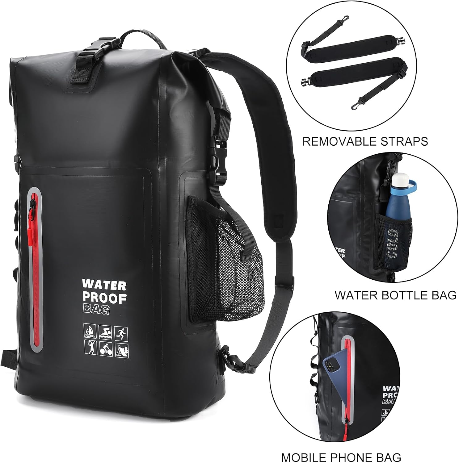 Waterproof Backpack, Waterproof Backpack That Can Float, Suitable for Kayaking And Beach Activities, Outdoor Moisture-Proof Bag - Image 7