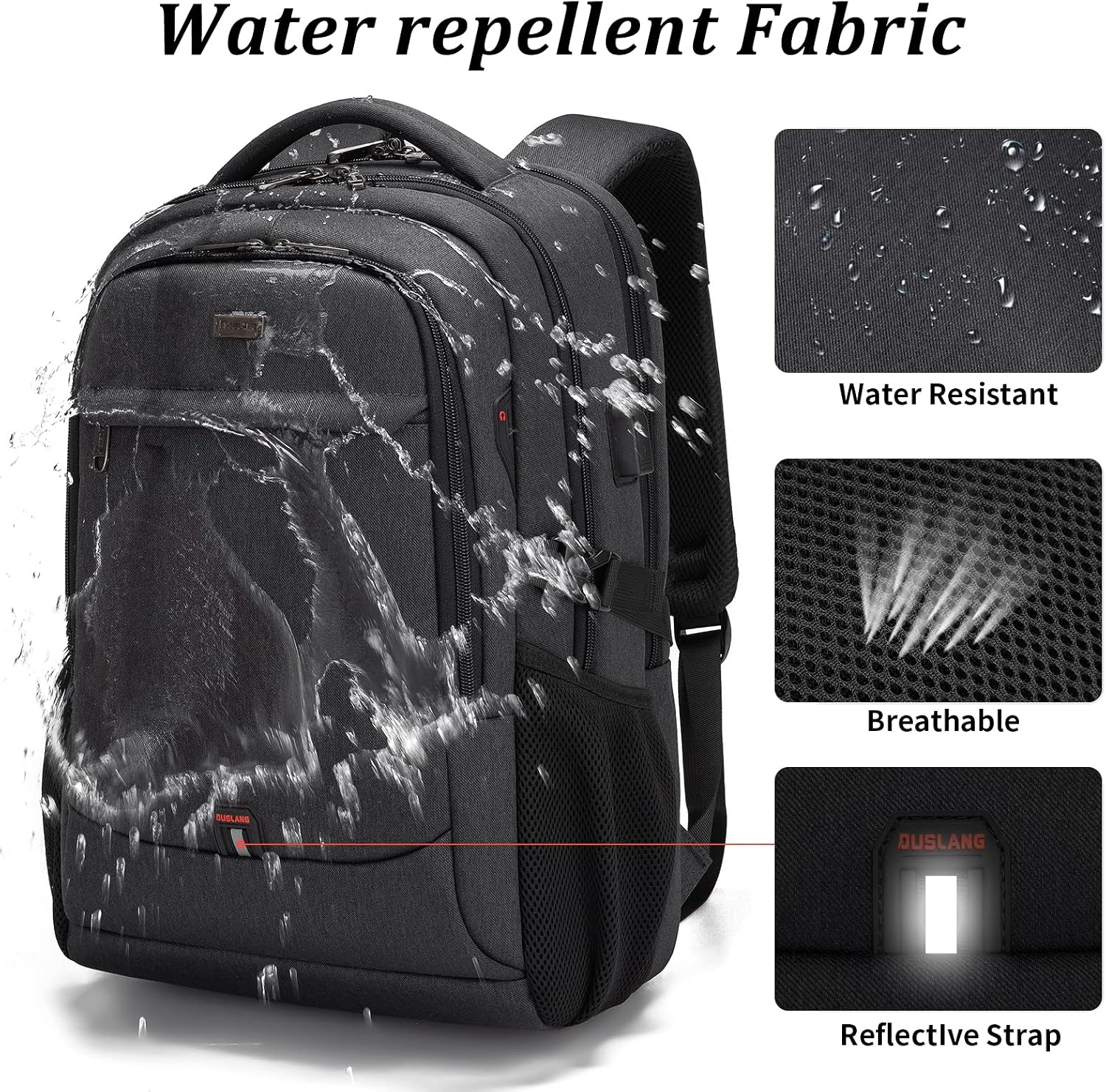 DUSLANG 17 inch Travel Laptop Backpack for Men/Women College Computer Bag - Image 5