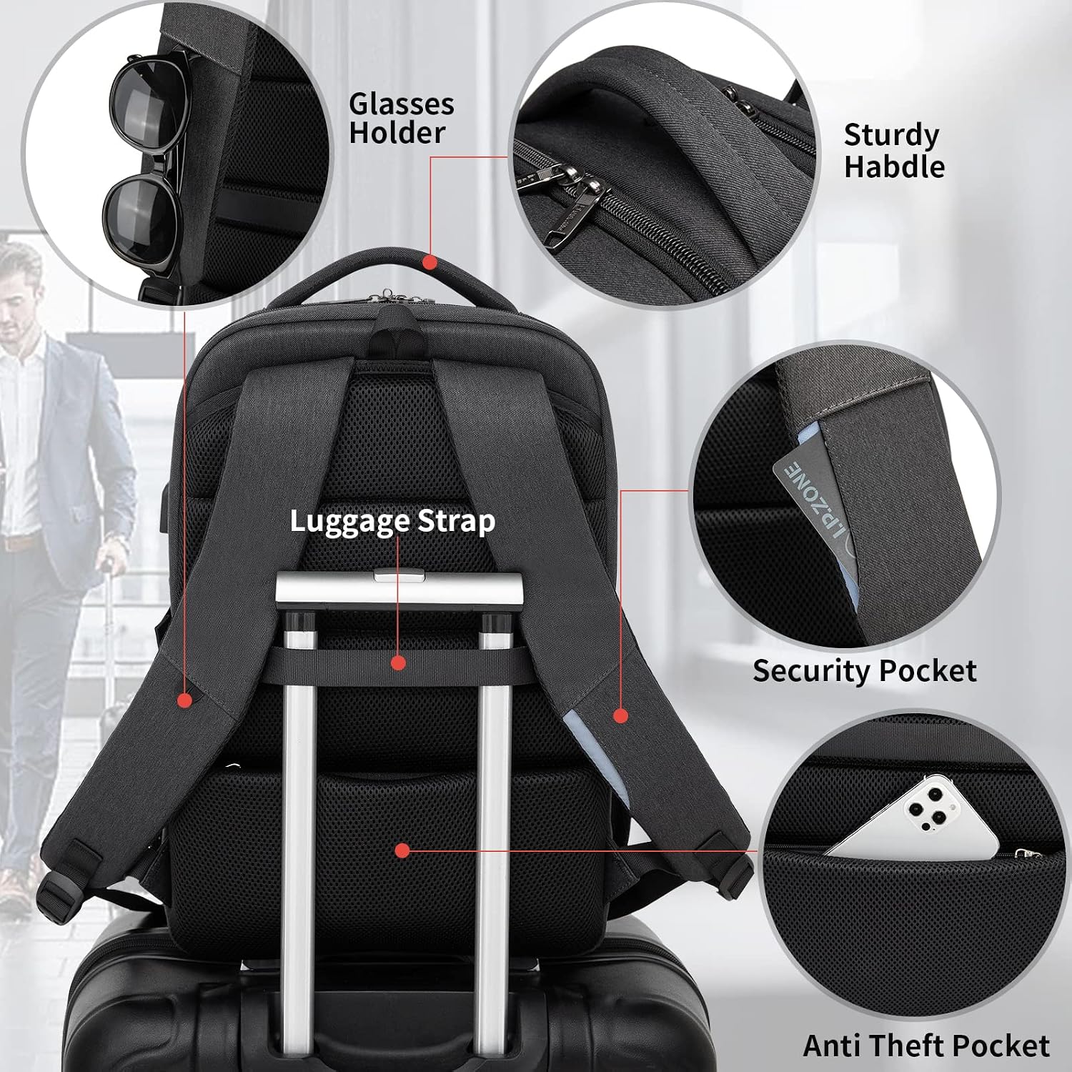 DUSLANG 17 inch Travel Laptop Backpack for Men/Women College Computer Bag - Image 7