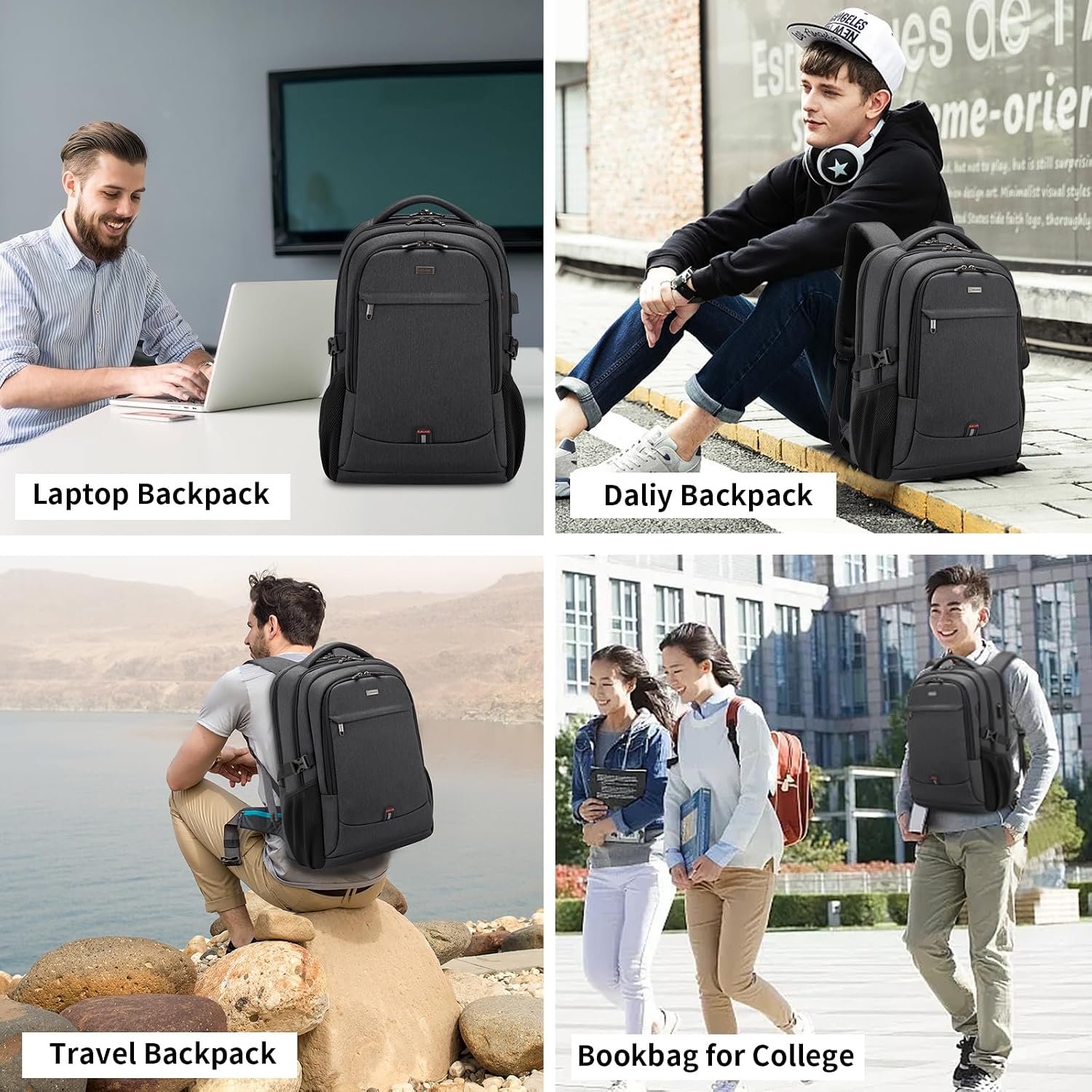 DUSLANG 17 inch Travel Laptop Backpack for Men/Women College Computer Bag - Image 9