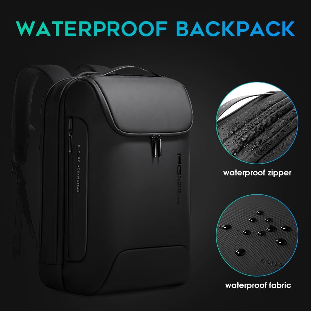 BANGE Men's Anti-Theft Backpack,Waterproof Fashion Travel Backpacks,High Tech Backpack with USB3.0 Charging Port,Business Laptop Backpack Fits 17.3 Inch Notebook… - Image 6