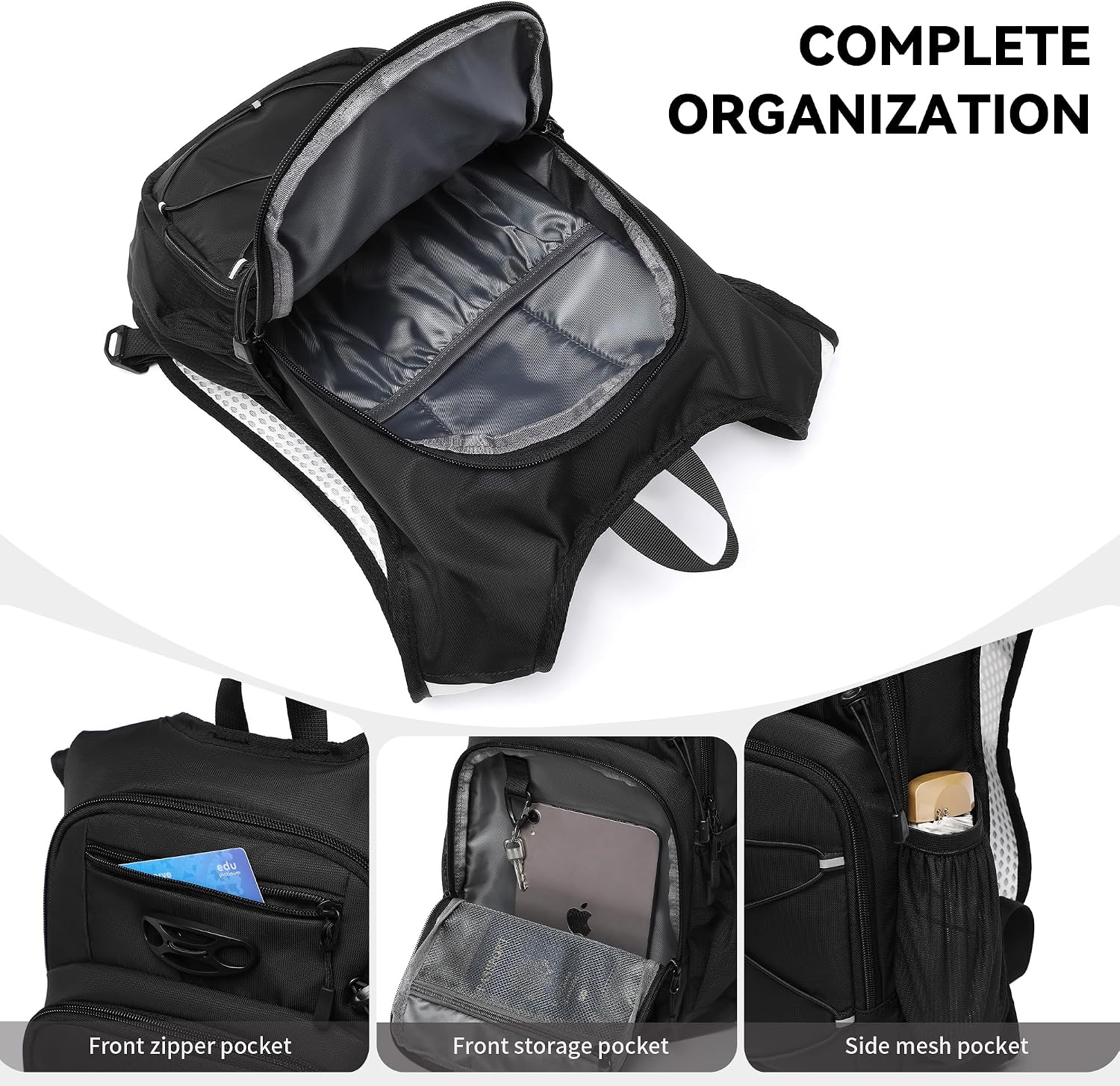 Wotony Lightweight Hydration Backpack with 2LOR 3LWater Bladder for Cycling Hiking Rave - Water Daypack for Men Women - Image 7