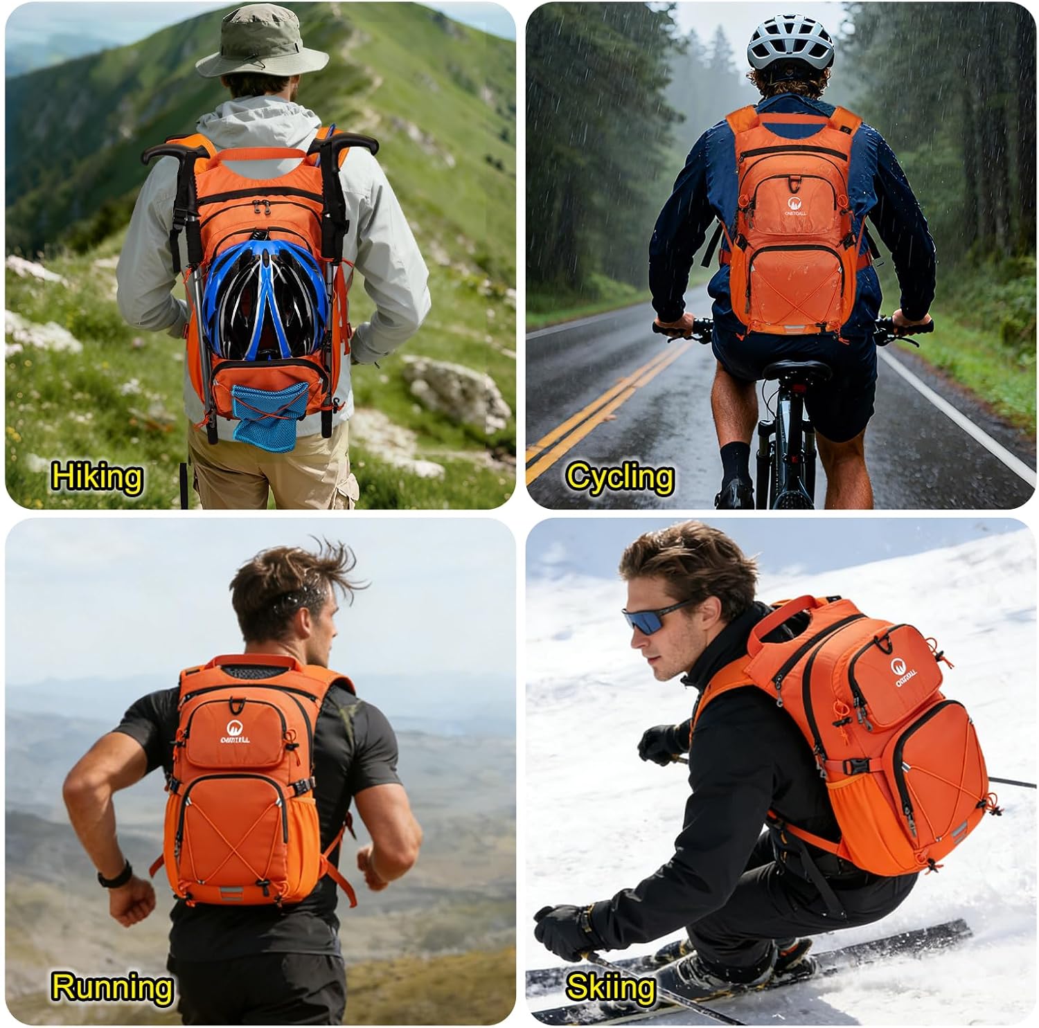 Hydration Backpack 22L, Hiking Backpack with 2L Leakproof Bladder, Sewn-in Rain Cover, Insulated Compartment for Men & Women Running, Cycling, Camping - Image 9