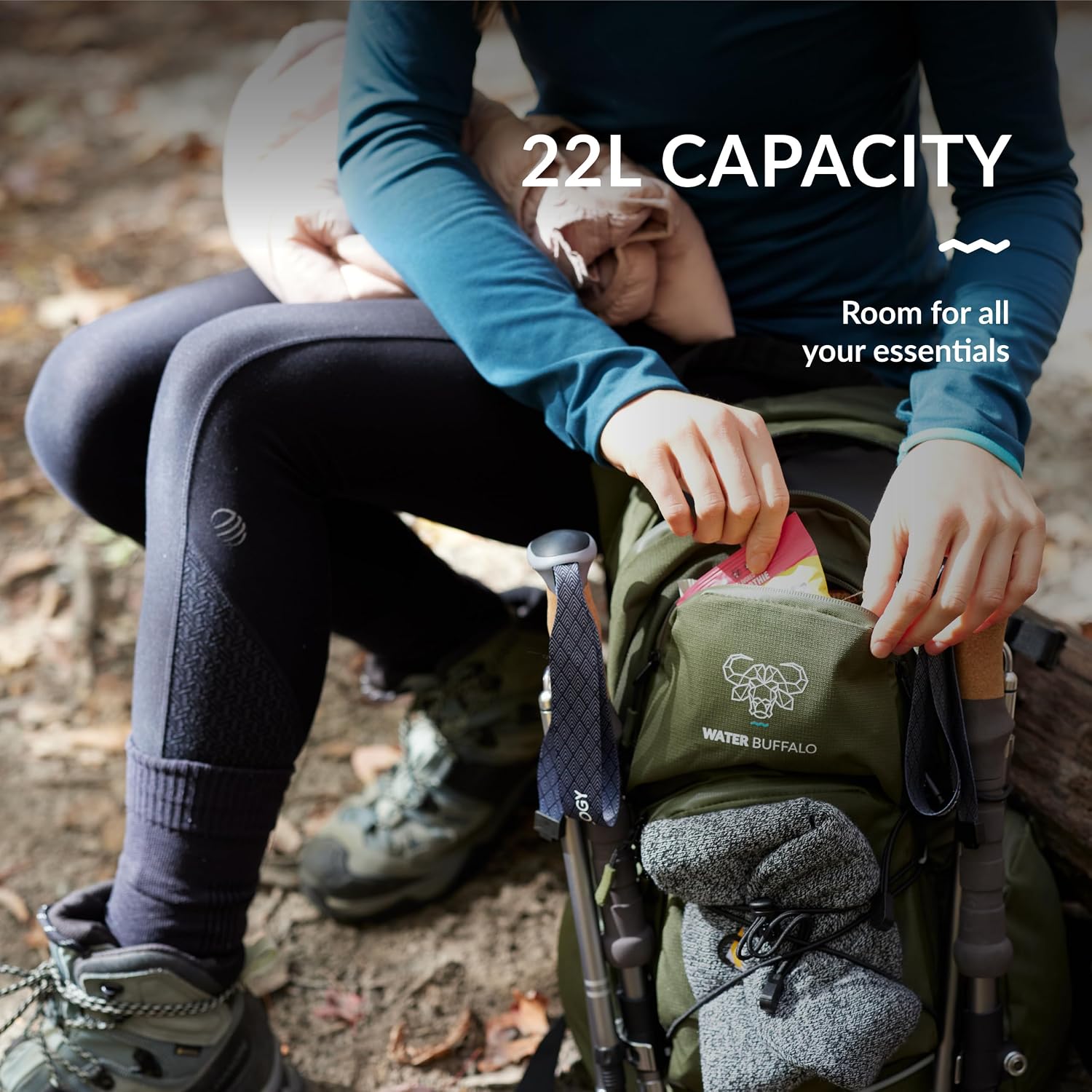 Water Buffalo Sherpa 22L Hiking Hydration Backpack, 2L Bladder - Image 3